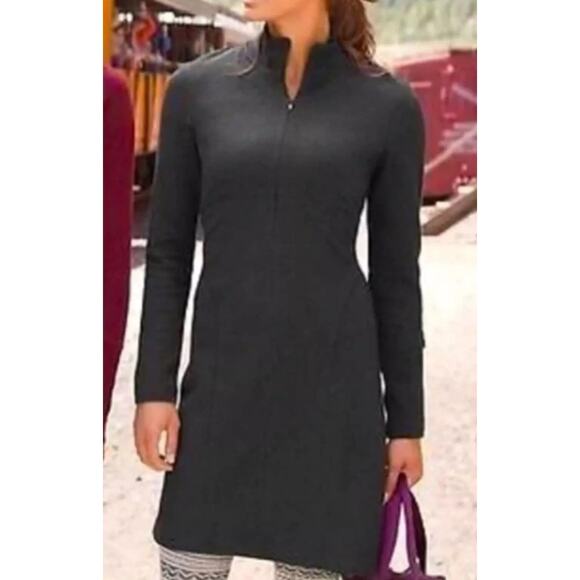 Athleta Cassidy Long Sleeve Half Zip Ponte Knit Dress Light Grey XXS - Picture 9 of 11